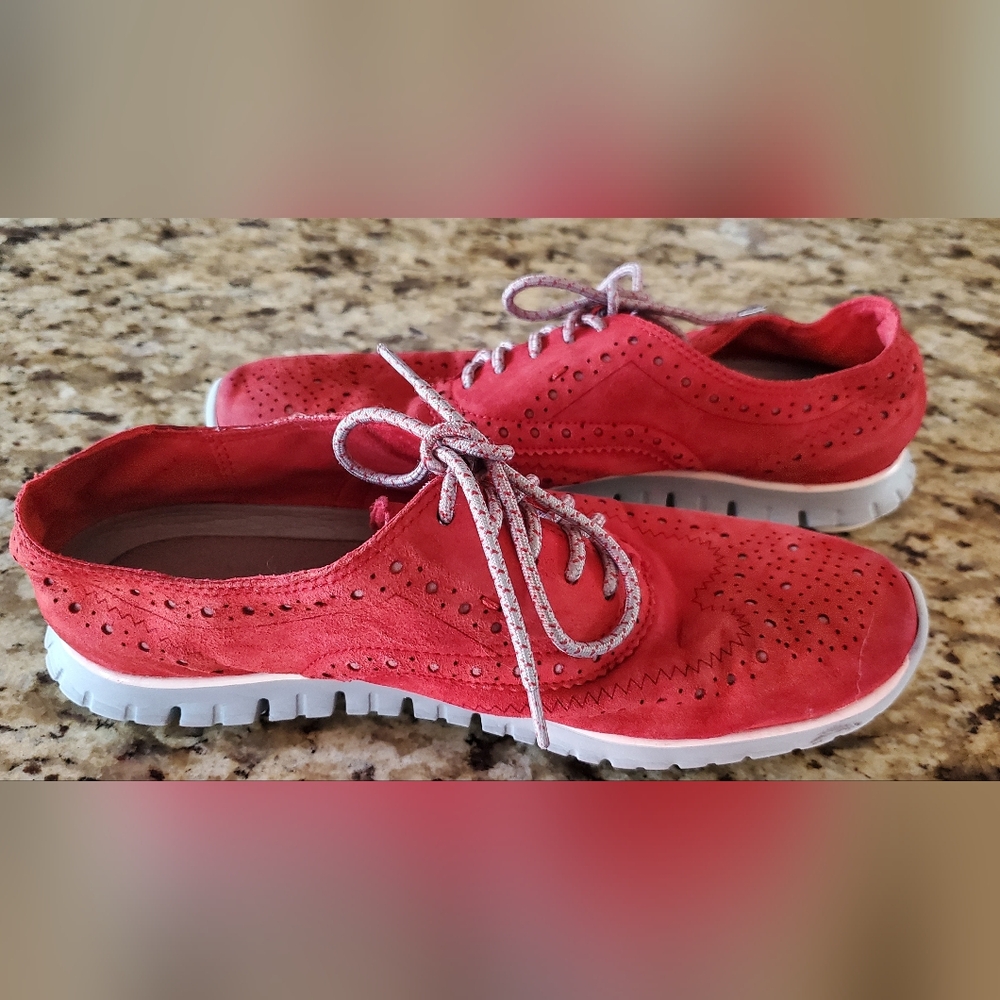 Red Suede Zero Grand Cole Haan sneakers Size 6
